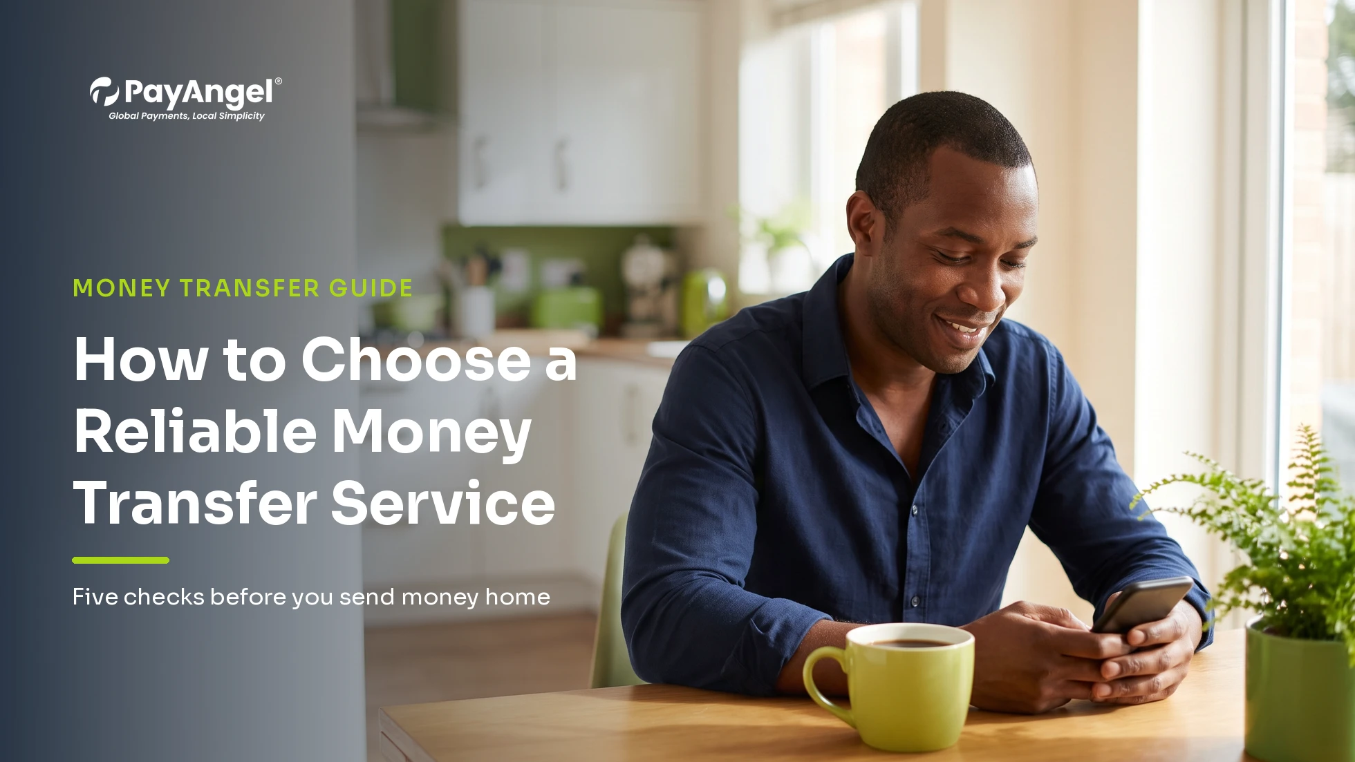 Diaspora sender comparing international money transfer services on a phone before sending money home to Africa