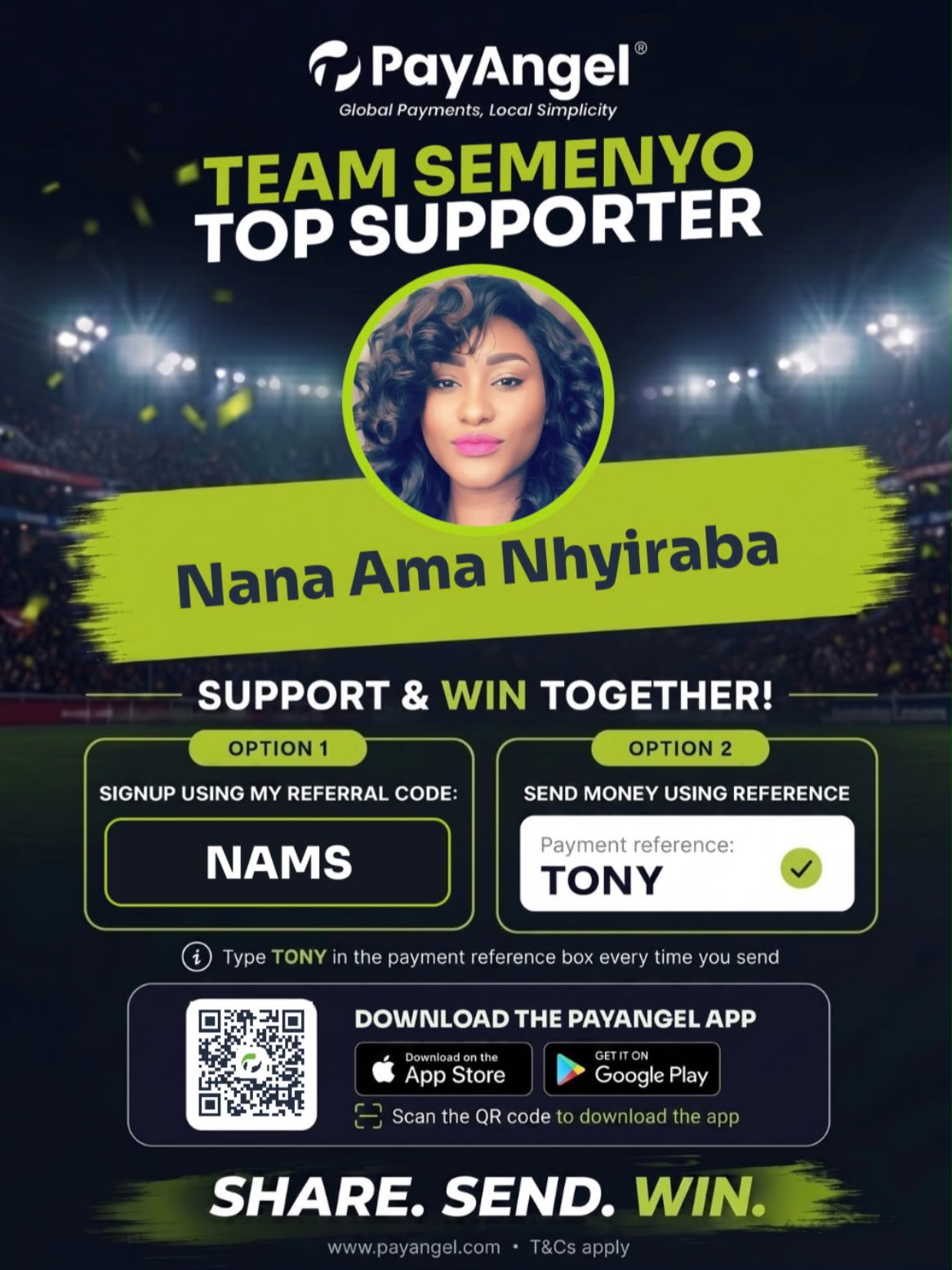 Supporter card created by Nana Ama Nhyiraba.