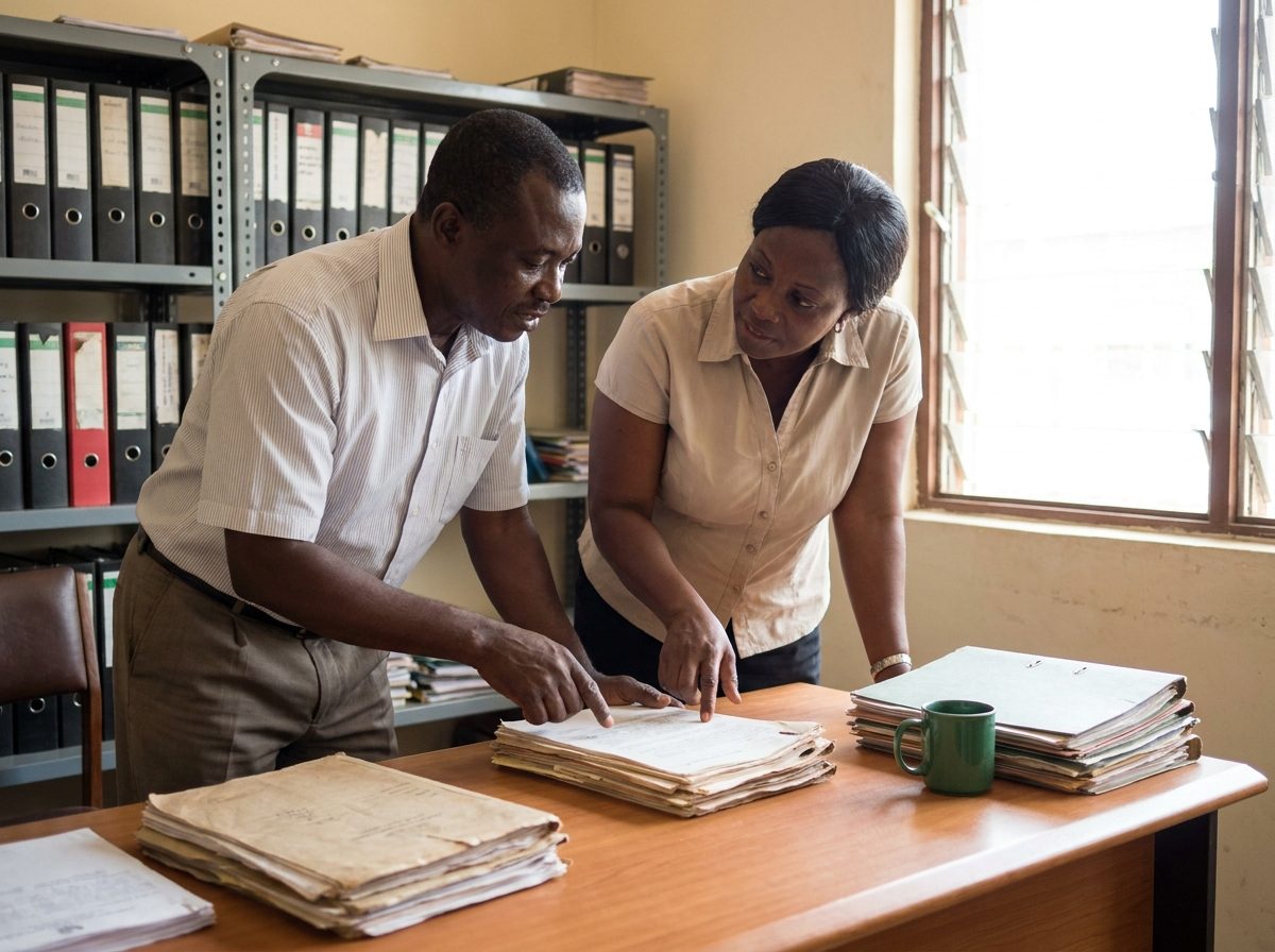 Community organisation finance team working together in Accra